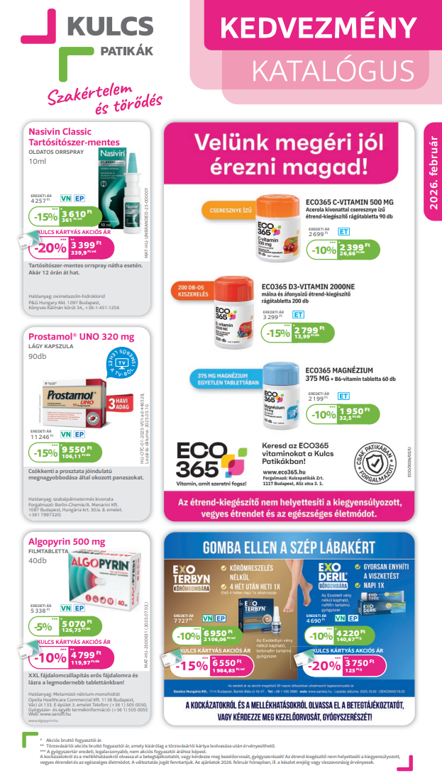 Kedvezmény katalógus - KulcsPatikák
